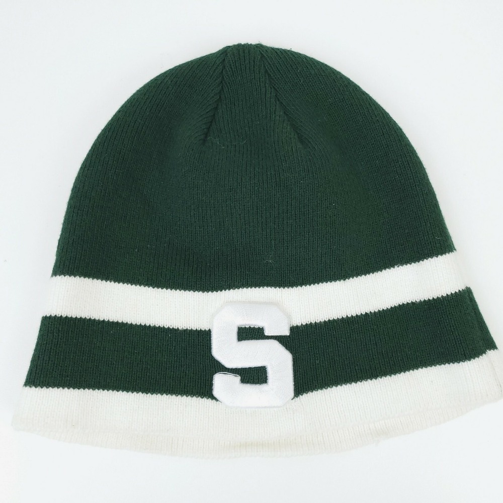 Michigan State MSU Spartans Beanie Winter Hat Green White Signatures Starter